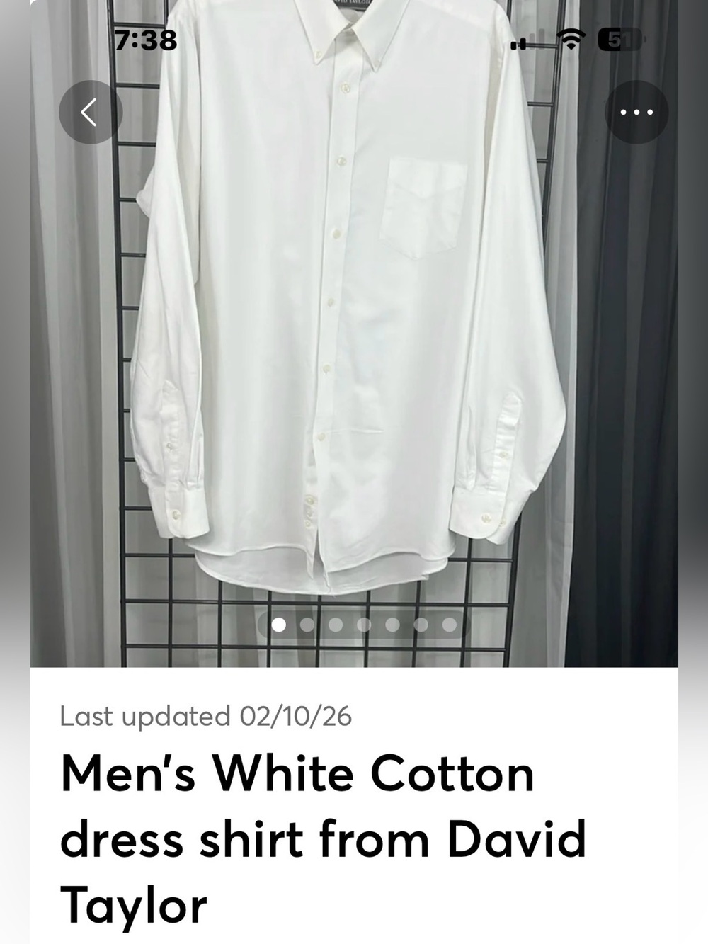 David Taylor White Men's Dress Shirt - Point Collar, Chest Pocket